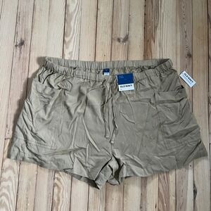 NWT Old Navy Womens XL Tan High Rise 3.5 Inseam Elastic Waist Cargo Flowy Shorts
